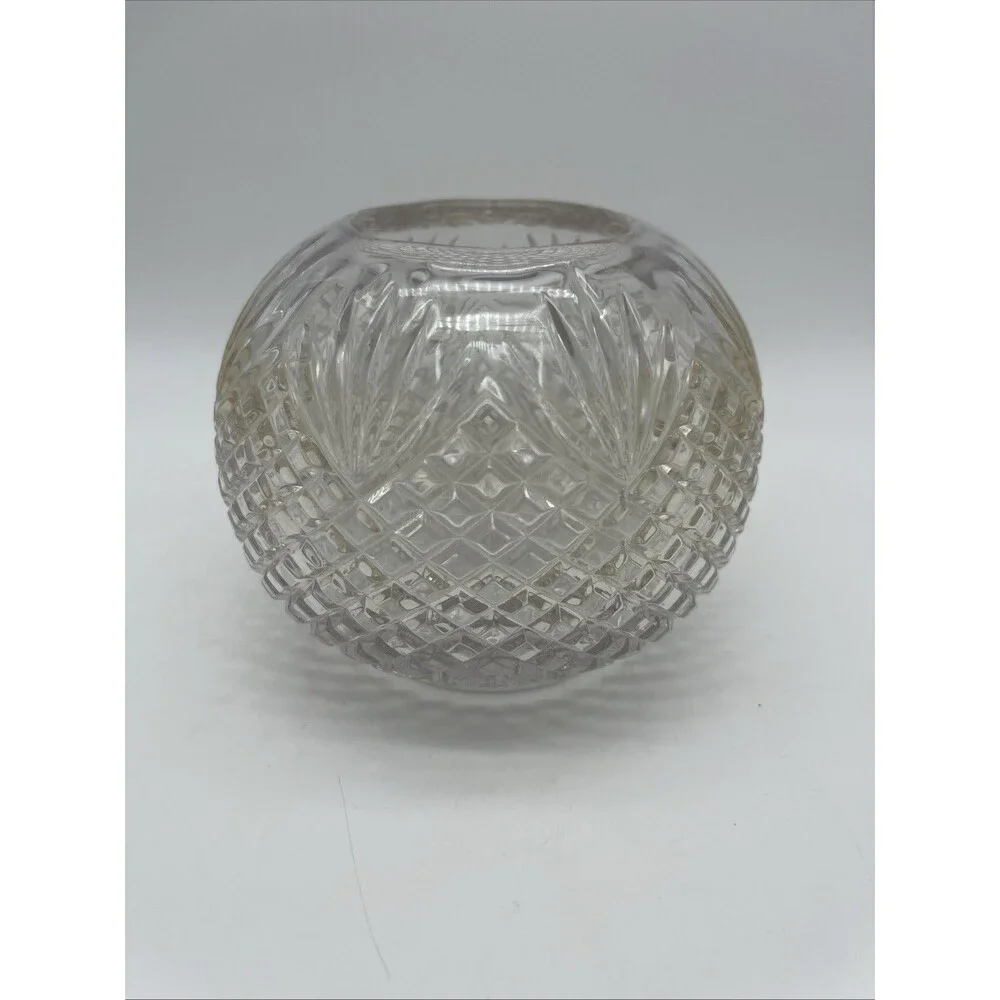 Round Pressed Glass Rose Bowl Vase/Fairy Lamp